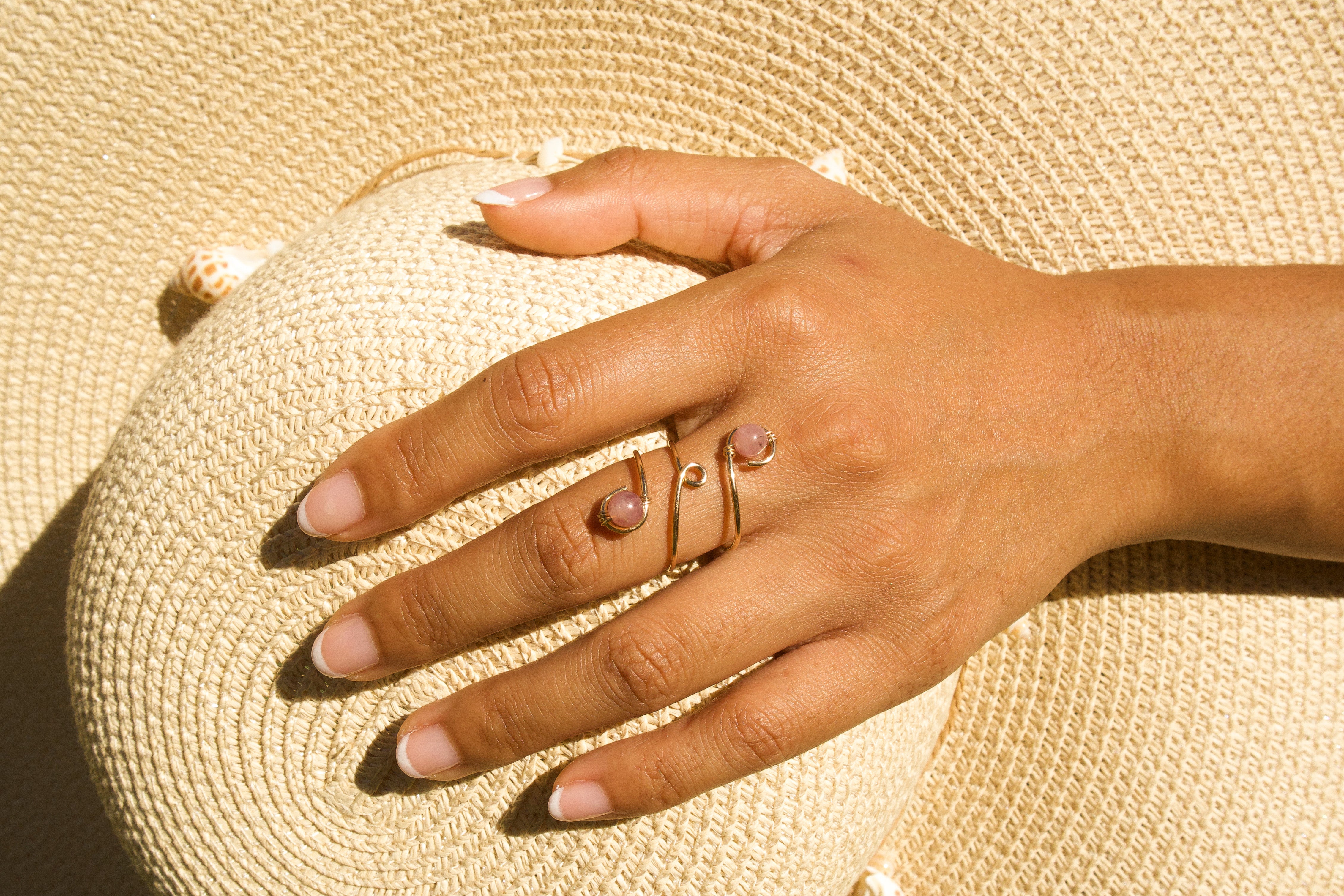 14k Gold Filled Madagascar Rose Quartz Ring