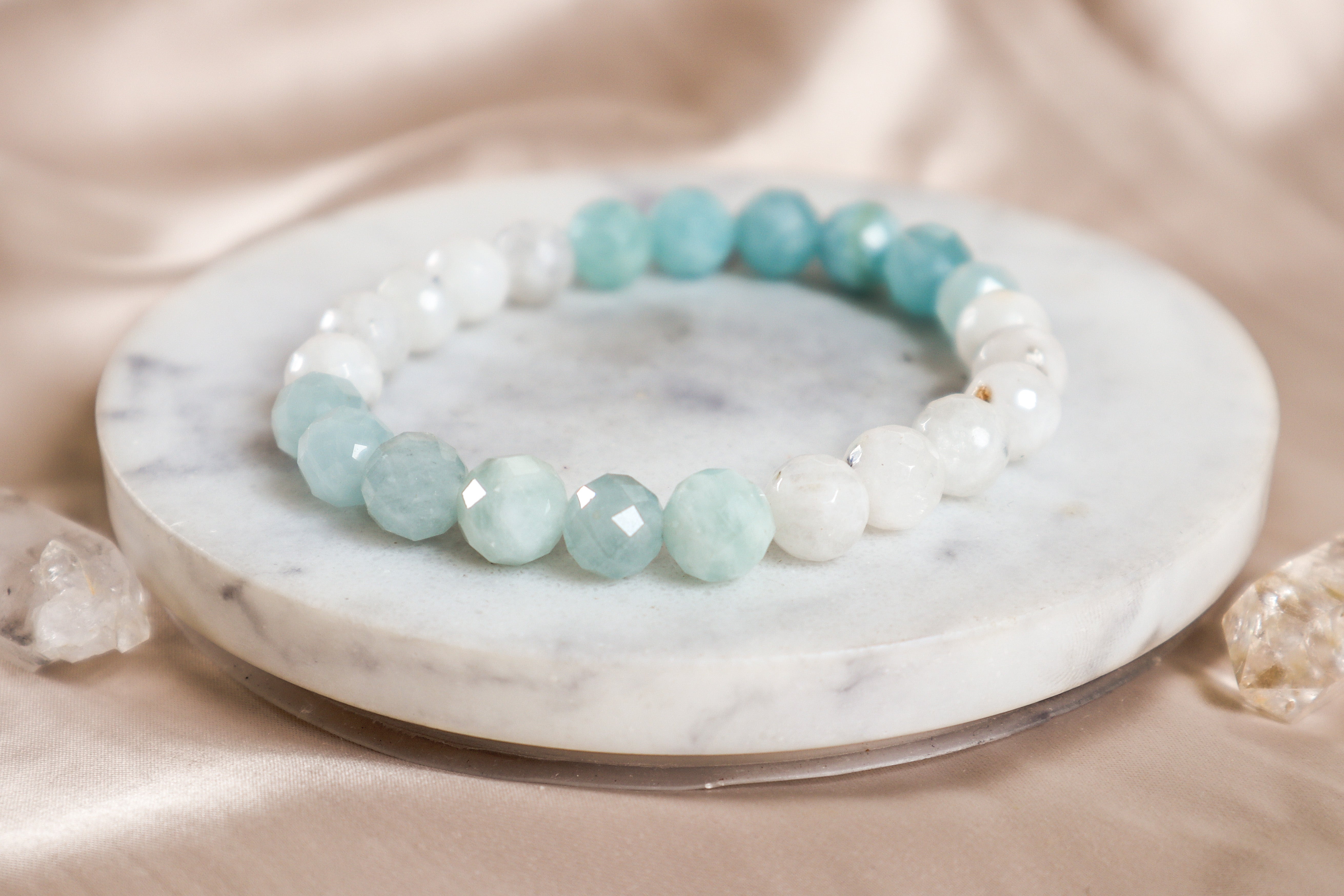 Aquamarine + Moonstone Bracelet