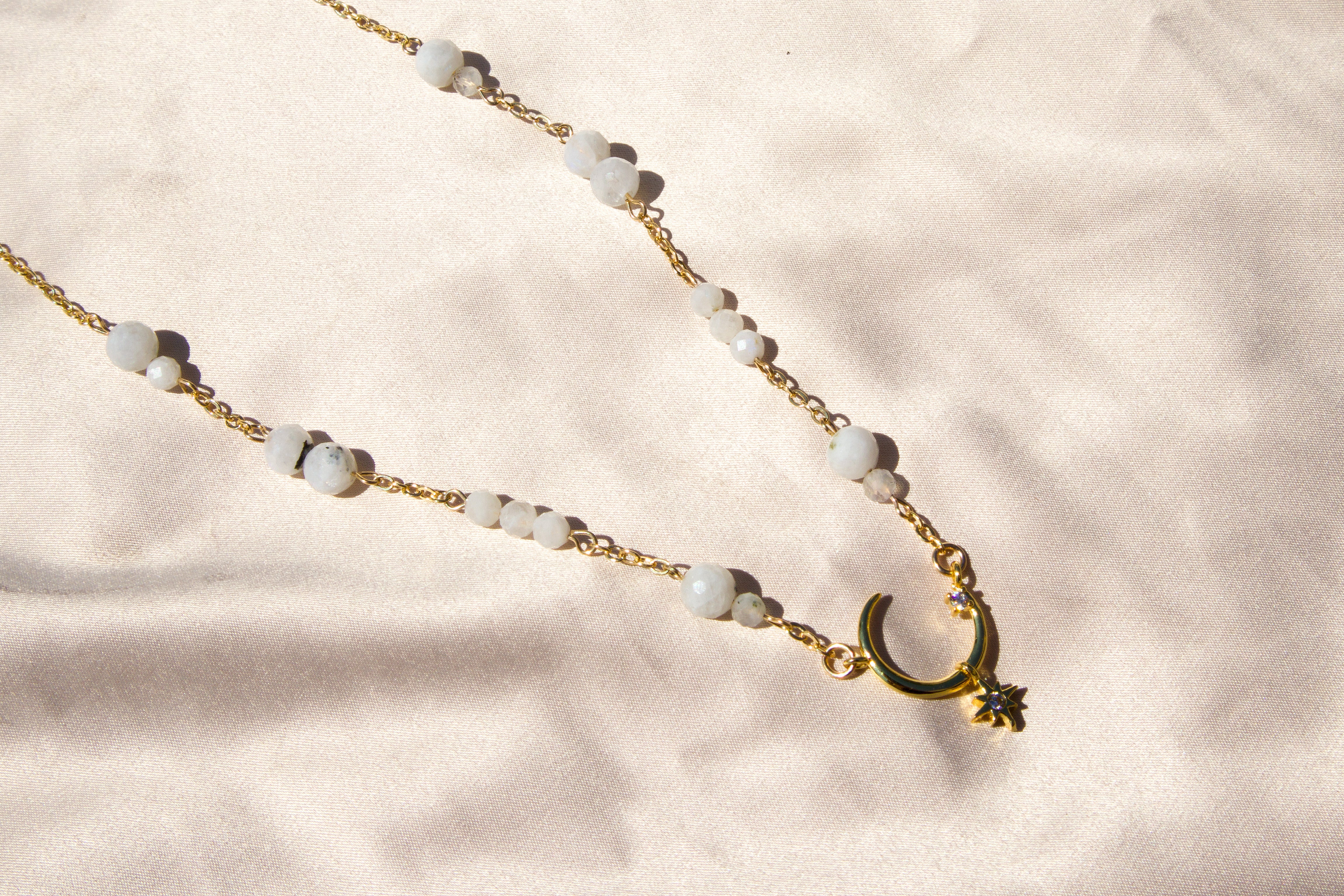 Celestial Moonstone Gold Filled Choker Necklace