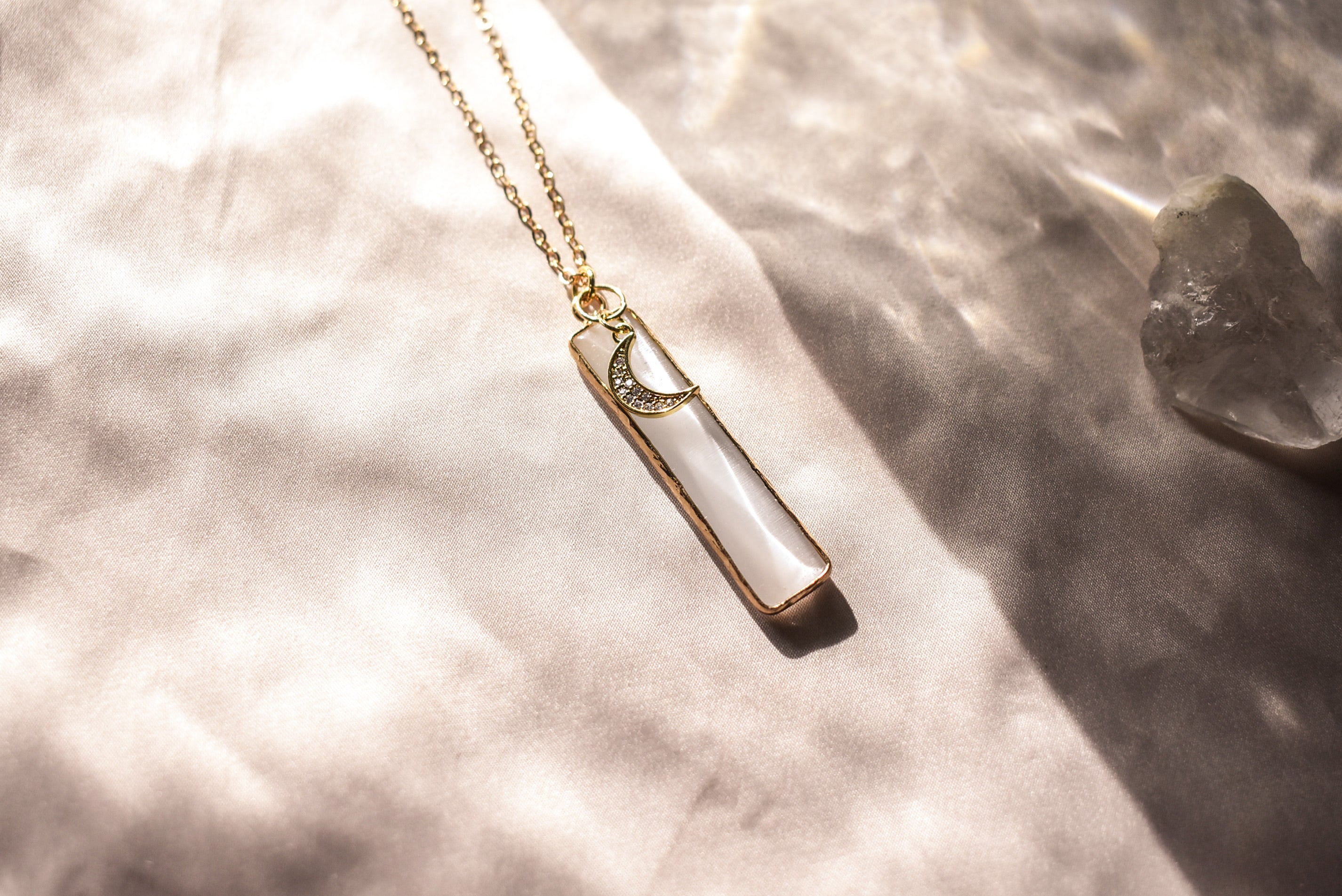 Cat Eye Protection Necklace Gold Filled