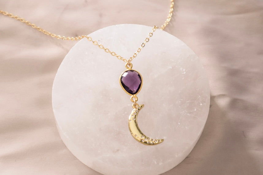 Crown Chakra Amethyst 14k Gold Filled Necklace
