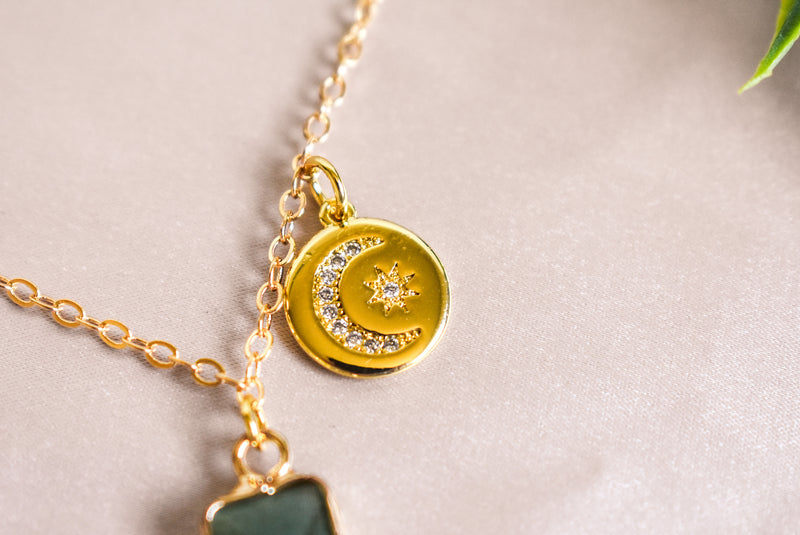 Lucky Green Aventurine Necklace 14k Gold Filled