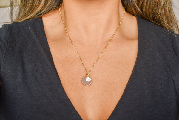 Rose Quartz Heart Necklace 14k Gold Filled
