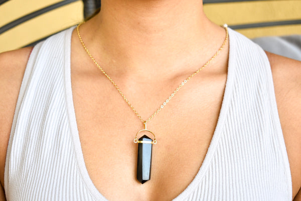 Onyx Protection Necklace 14k Gold Filled