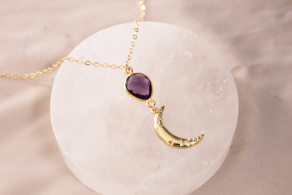 Crown Chakra Amethyst Gold Filled Necklace