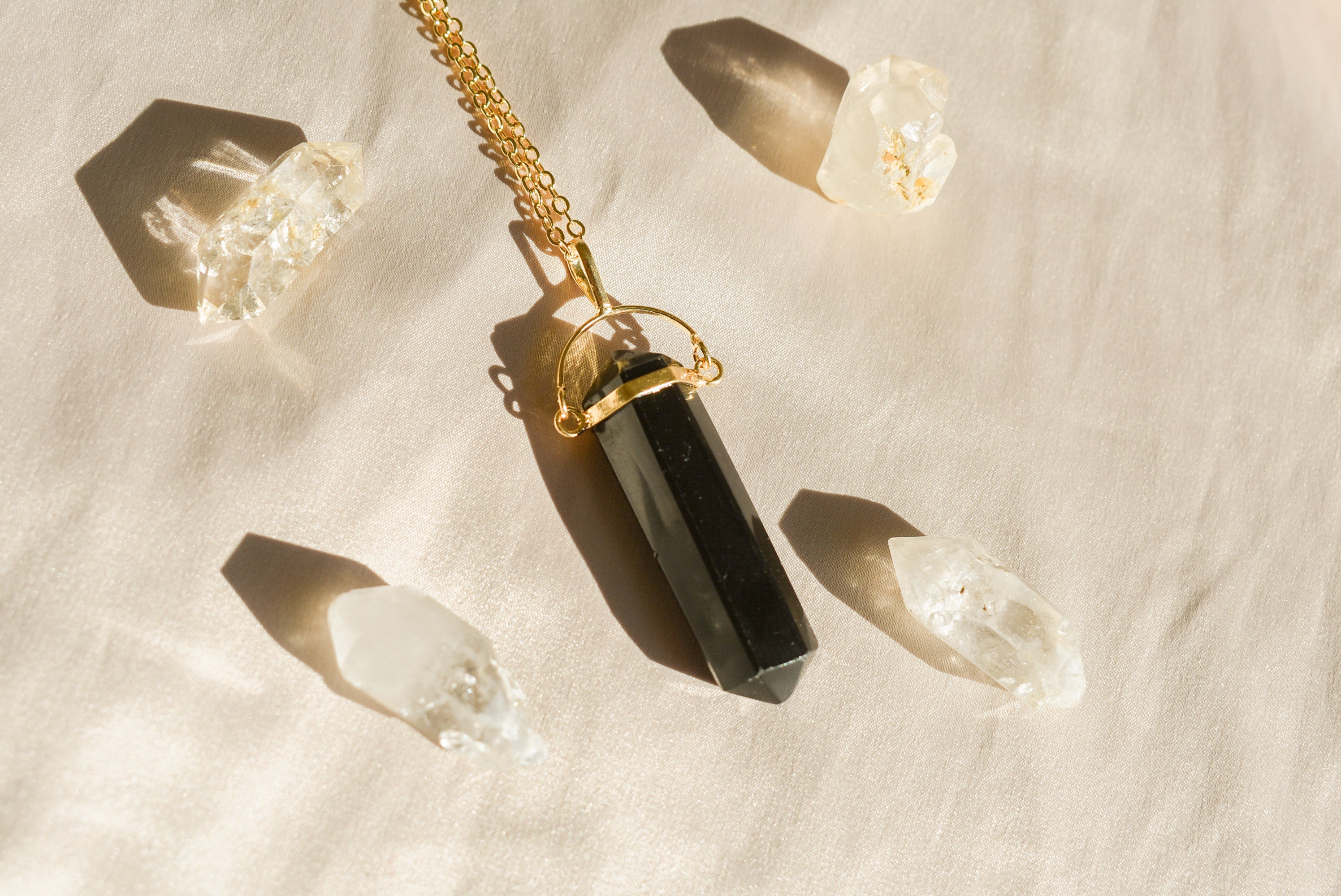 Onyx Protection Necklace Gold Filled