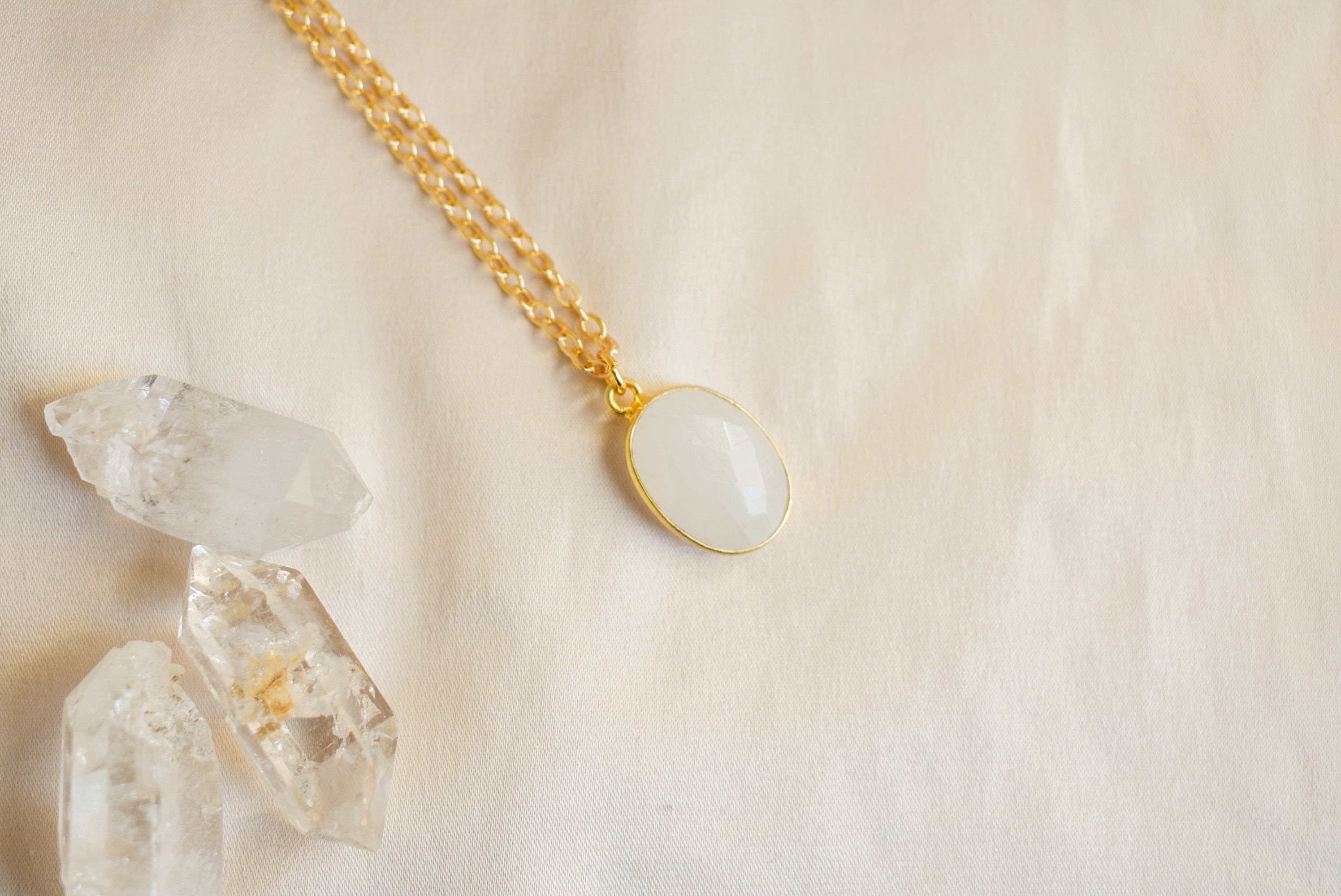 Rainbow Moonstone Gold Filled Necklace