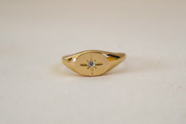 North Star Signet Gold Filled Ring