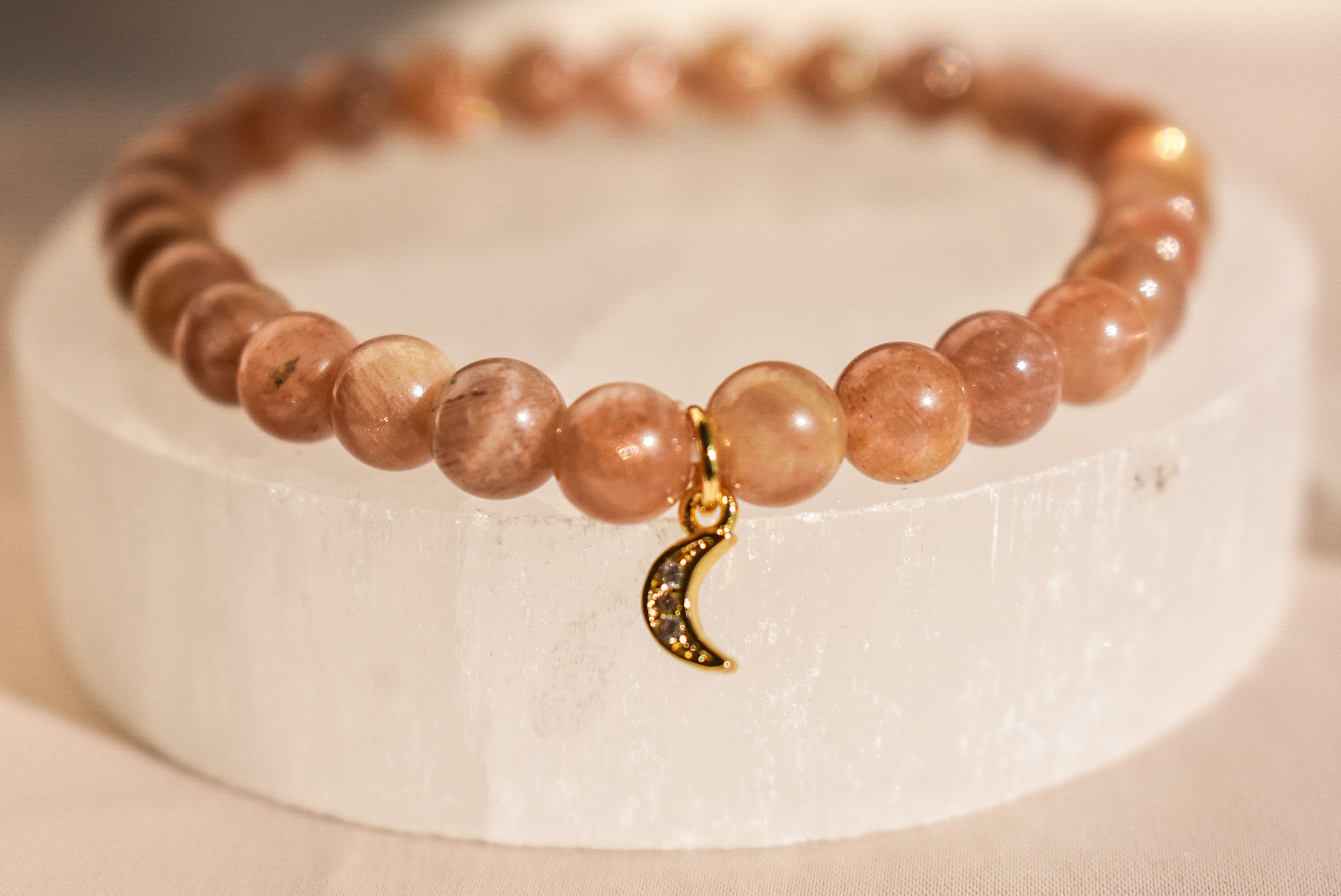 Peach Moonstone Bracelet