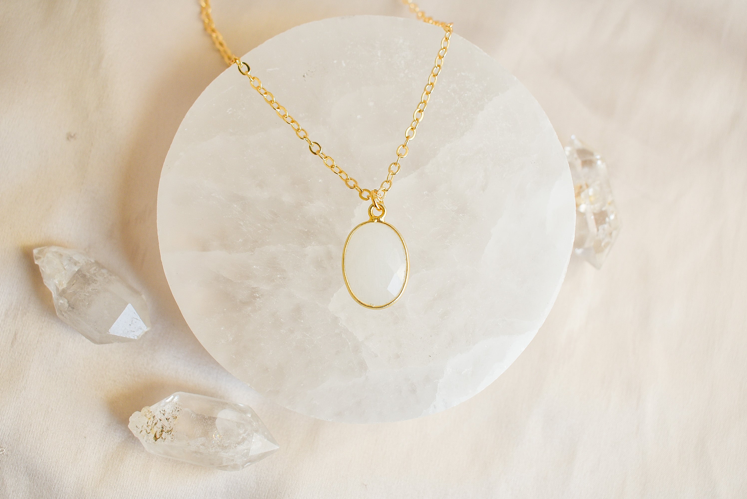 Rainbow Moonstone Gold Filled Necklace