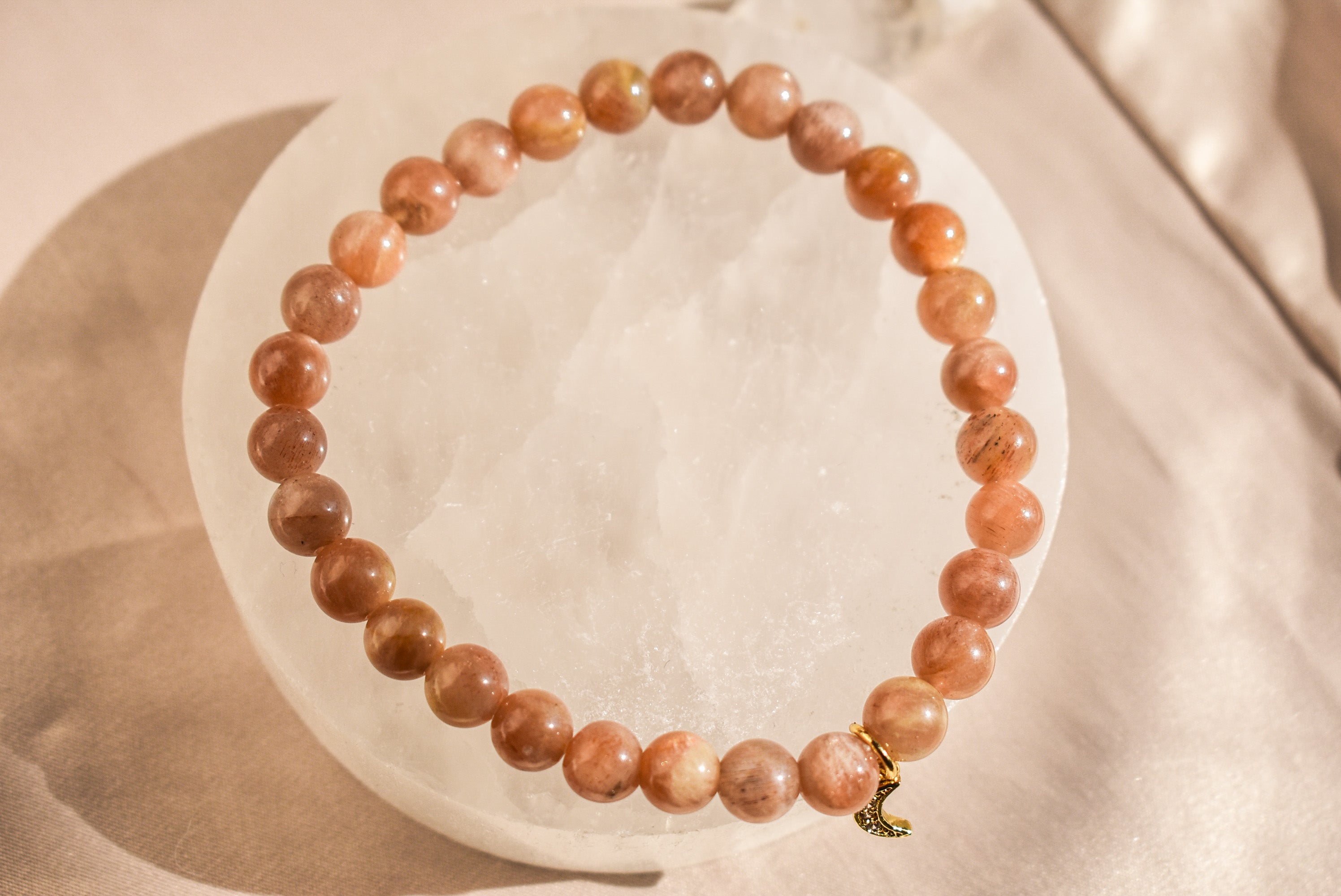 Peach Moonstone Bracelet